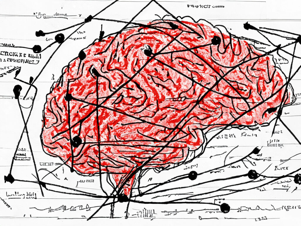 Illustration eines Gehirns mit ADHS